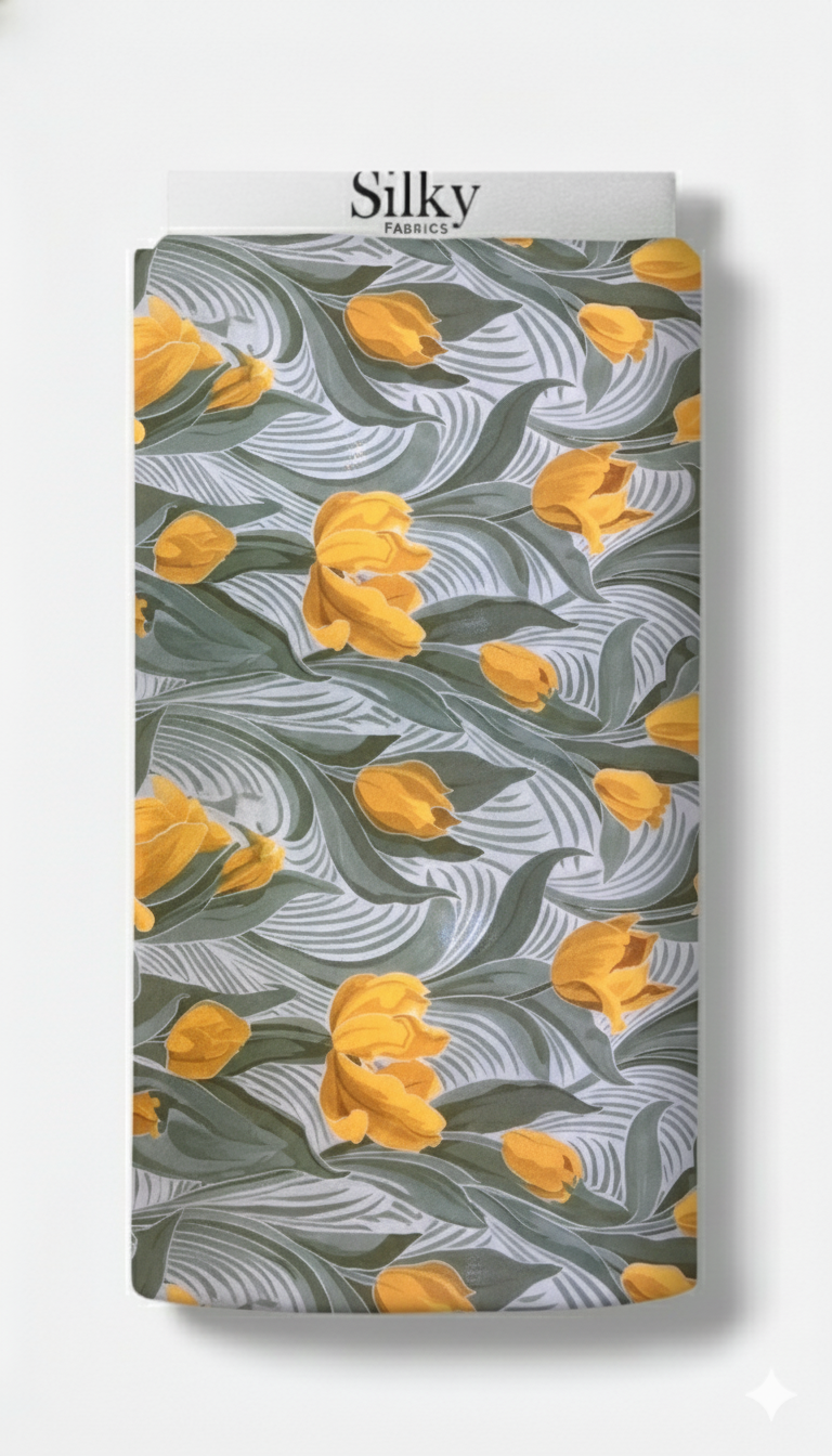 Golden Tulip Cotton Fabric